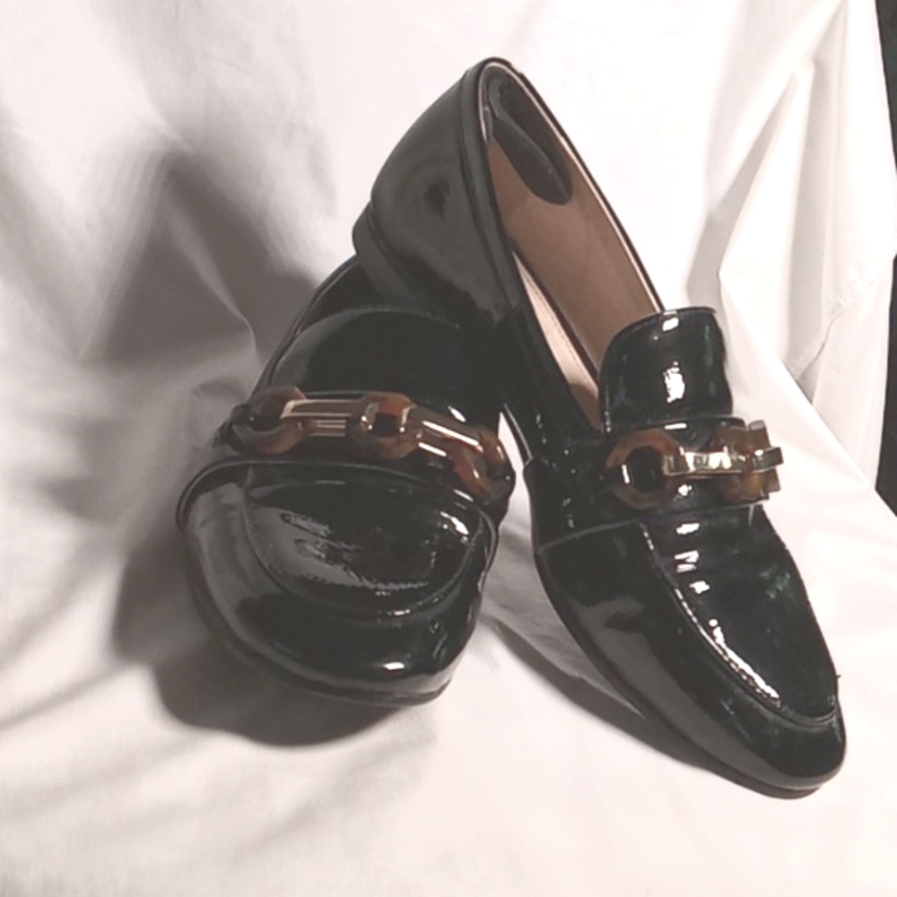Black Patent Leather Louise et Cie Loafers Women's